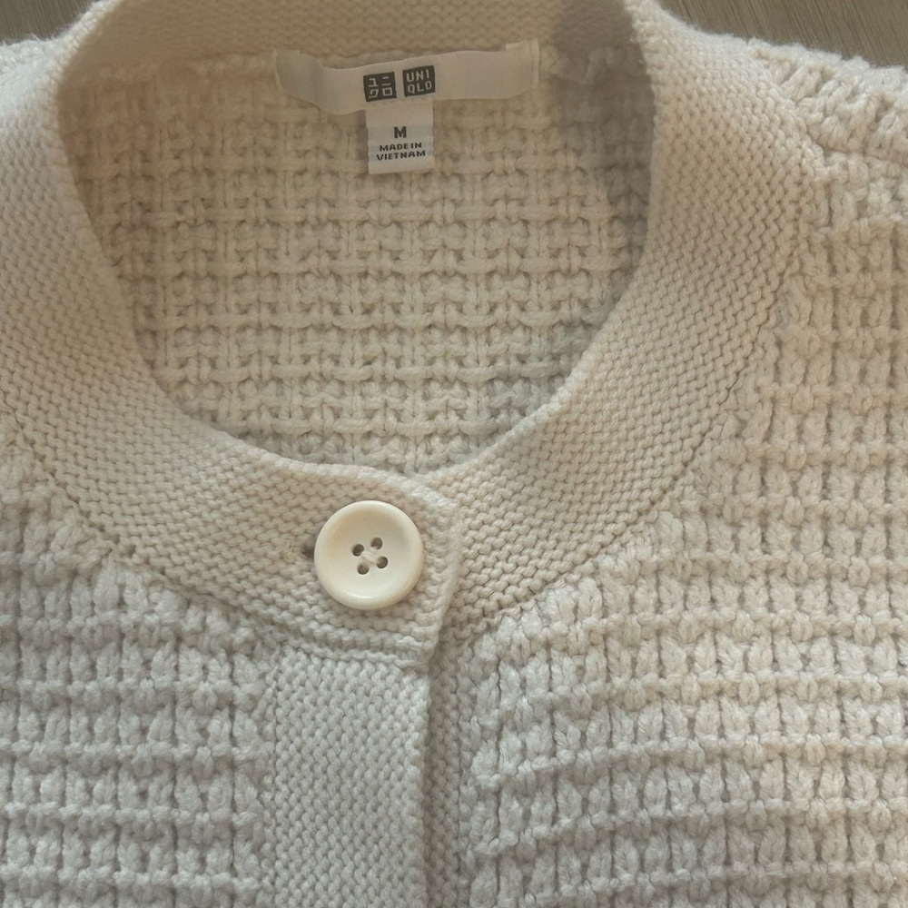 Uniqlo Women's Button-Up Cream Cardigan